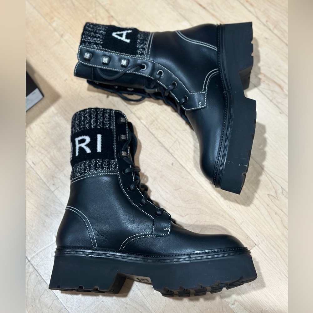 Amiri Knit Combat Boots Size 35 New In Box